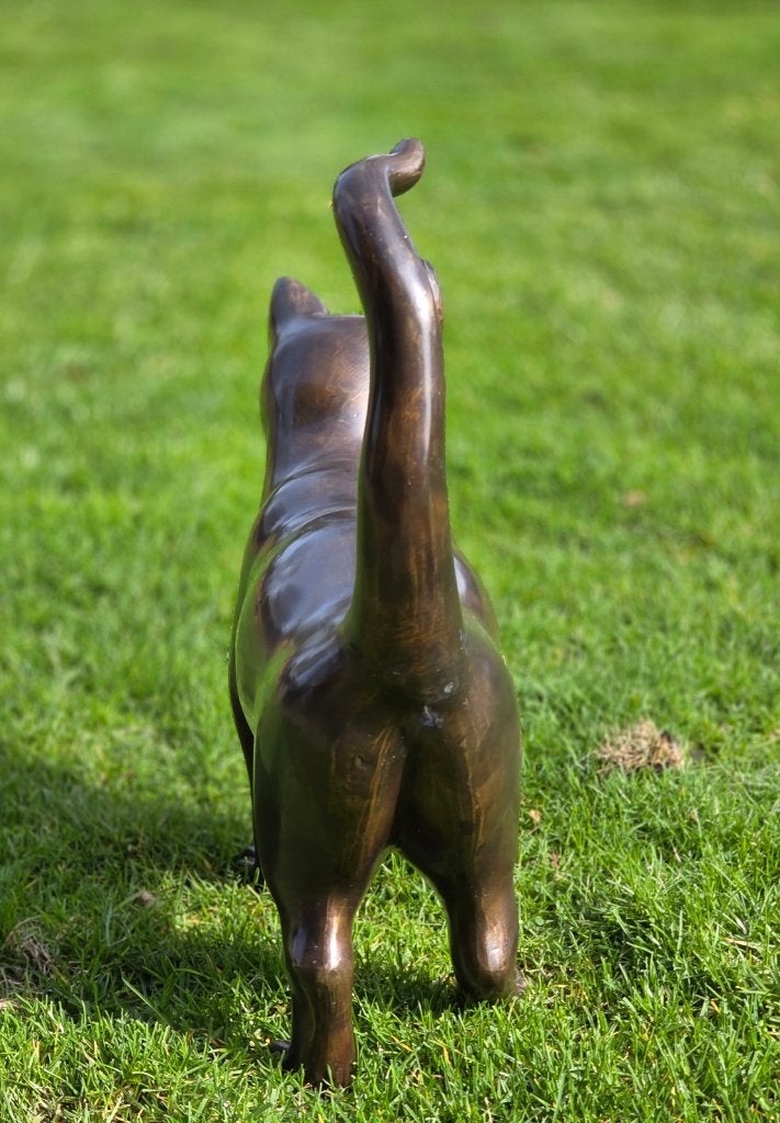 GROTE POES / KAT / BRONZEN TUINBEELD / Brons, Dierenbeeld, Nieuw, Info@huisentuindecoratiemarie.nl, Huis en tuin decoratie marie
