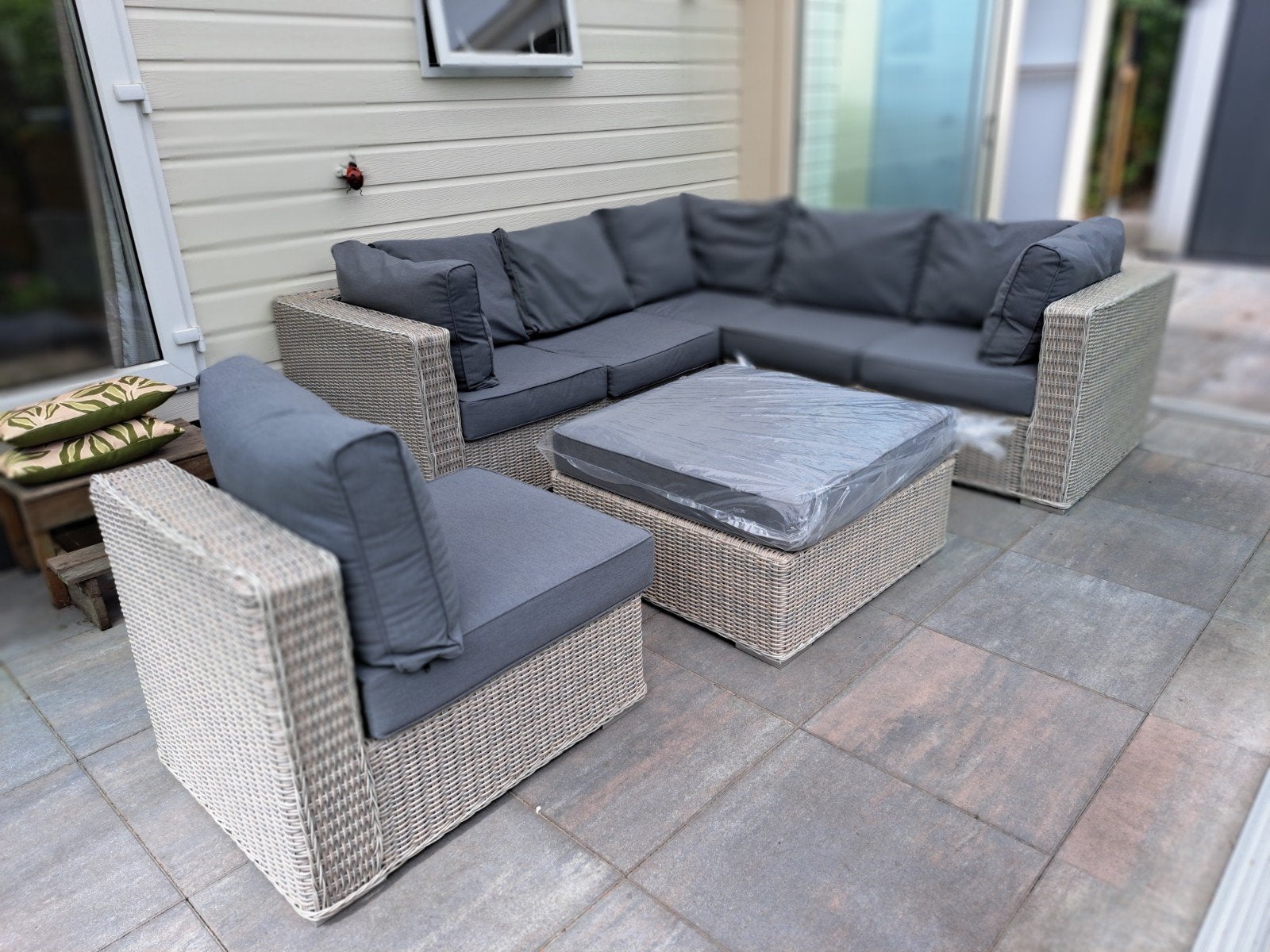 Wicker Loungeset zgan, Tuin en Terras, Tuinsets en Loungesets, Ophalen, Bank, Zo goed als nieuw, Loungeset