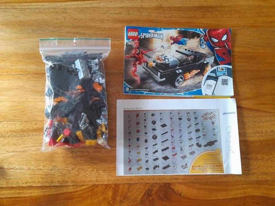 LEGO Marvel Spider-Man Auto Achtervolging 76173, Ophalen of Verzenden, Zo goed als nieuw, Complete set, Lego