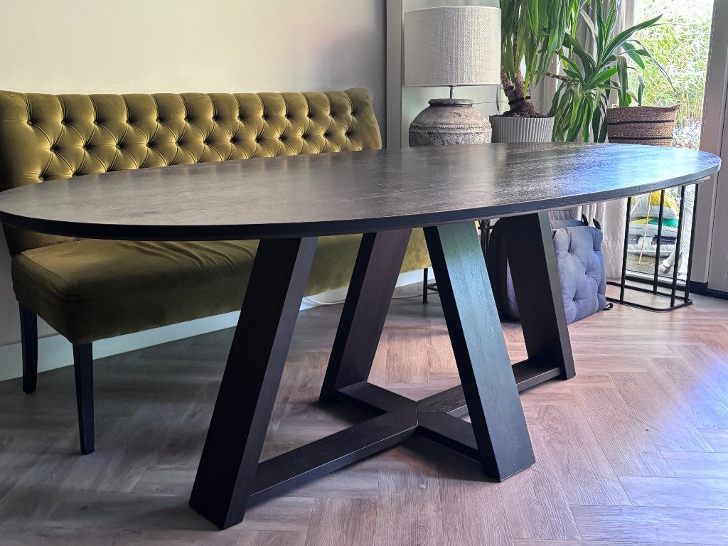 Eettafel massief Amerikaans eiken, Huis en Inrichting, Tafels | Eettafels, Ophalen, Gebruikt, 100 tot 150 cm, Eikenhout