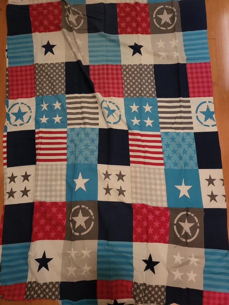 Dekbedovertrek met sterren en strepen - Amerikaans thema, Gebruikt, Blauw, Dekbedovertrek, Ophalen of Verzenden