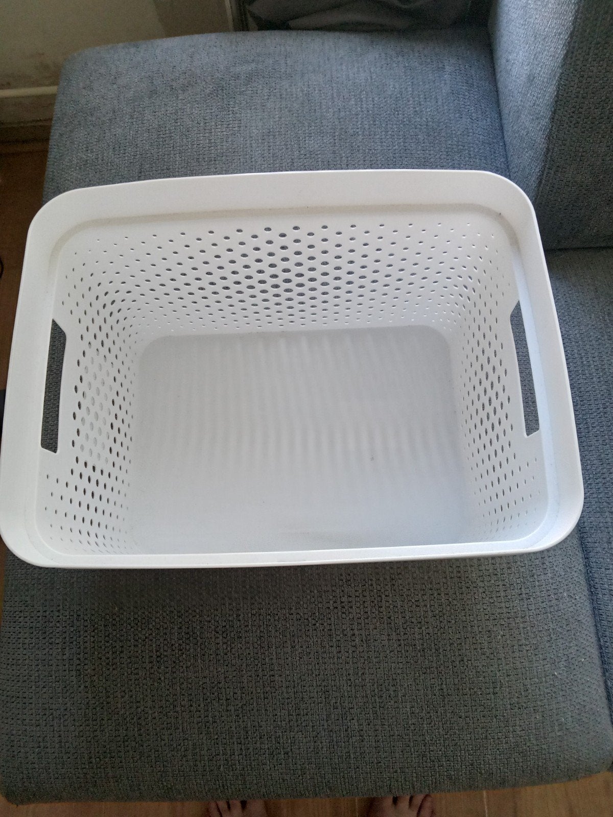 Curver Infinity opbergmand wit, Huis en Inrichting, Woonaccessoires | Schalen en Manden, Kunststof, Gebruikt, Mand, Met handvatten
