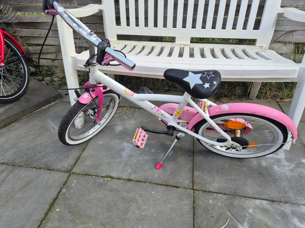 B twin meisjesfiets, Fietsen en Brommers, Fietsen | Kinderfietsjes, Ophalen, Gebruikt, 16 tot 20 inch