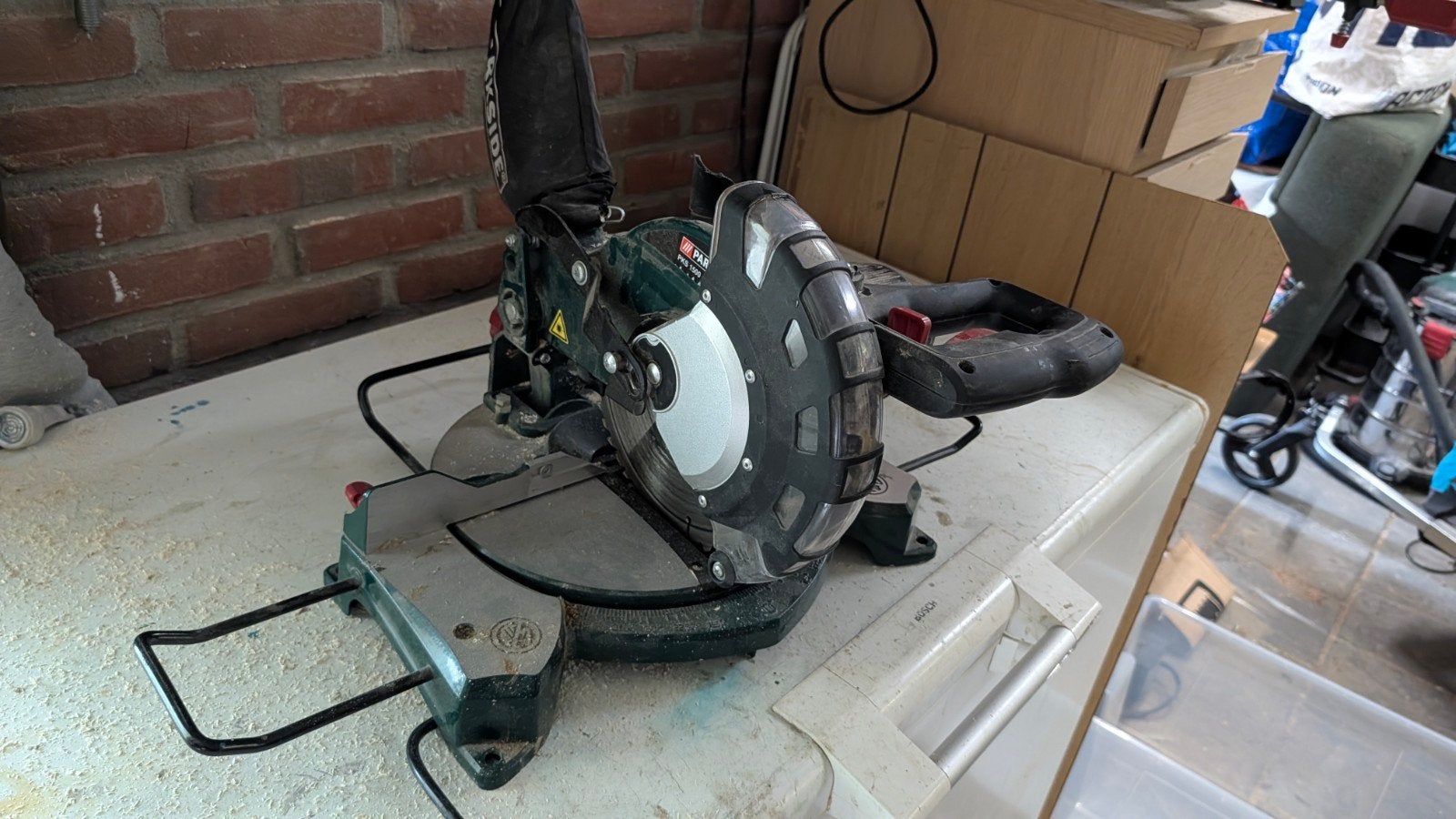 Parkside verstekzaag PKS 1500 A2 - Werkt uitstekend, Ophalen, Gebruikt, 70 mm of meer, Parkside