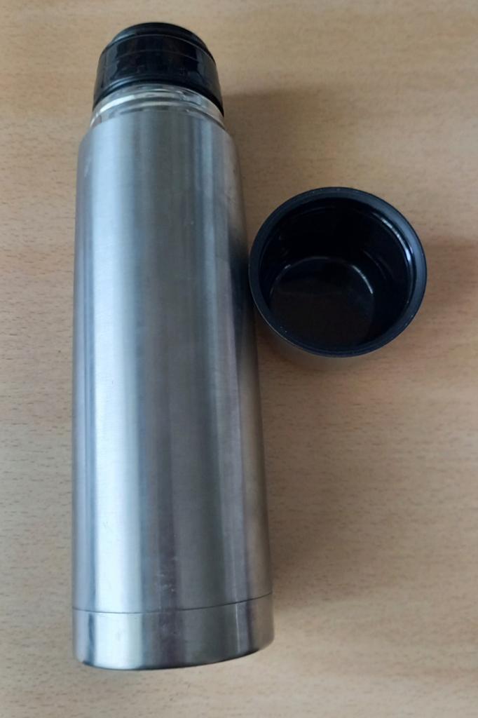 Thermosfles geborsteld rvs, Sport en Fitness, Bidons, Ophalen of Verzenden