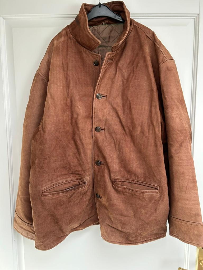 Leren / suede heren  jas, Ophalen of Verzenden, Gedragen, Maat 56/58 (XL), Bruin