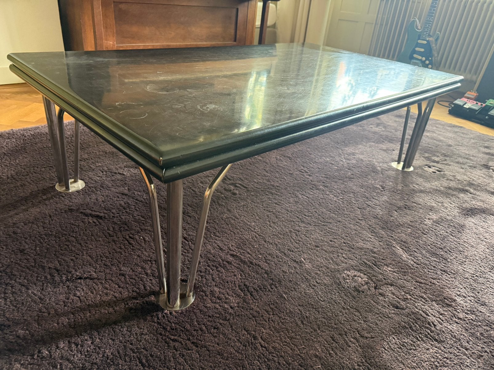 Salontafel 140 x 80 x 42 (Heinz Lilienthal look), Gebruikt, 100 tot 150 cm, Metaal, Rechthoekig