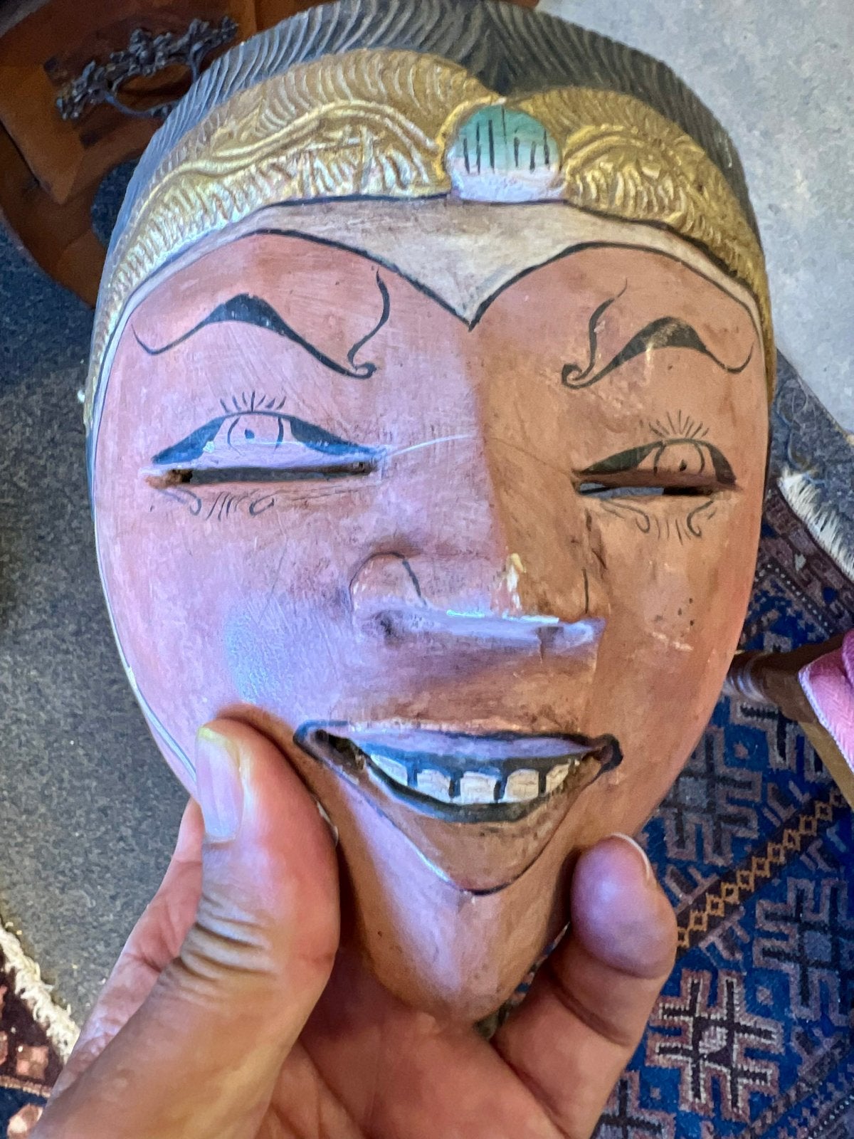 Authentiek Indonesisch Topeng Dansmasker, Hout, Masker, Handgemaakt, Ophalen of Verzenden