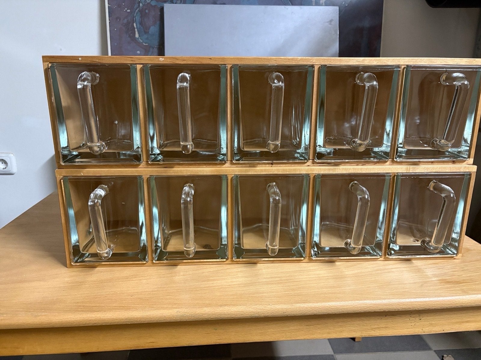 IKEA Houten Keukenorganizer met Glazen Bakken, Ophalen, Overige typen, Hout, IKEA