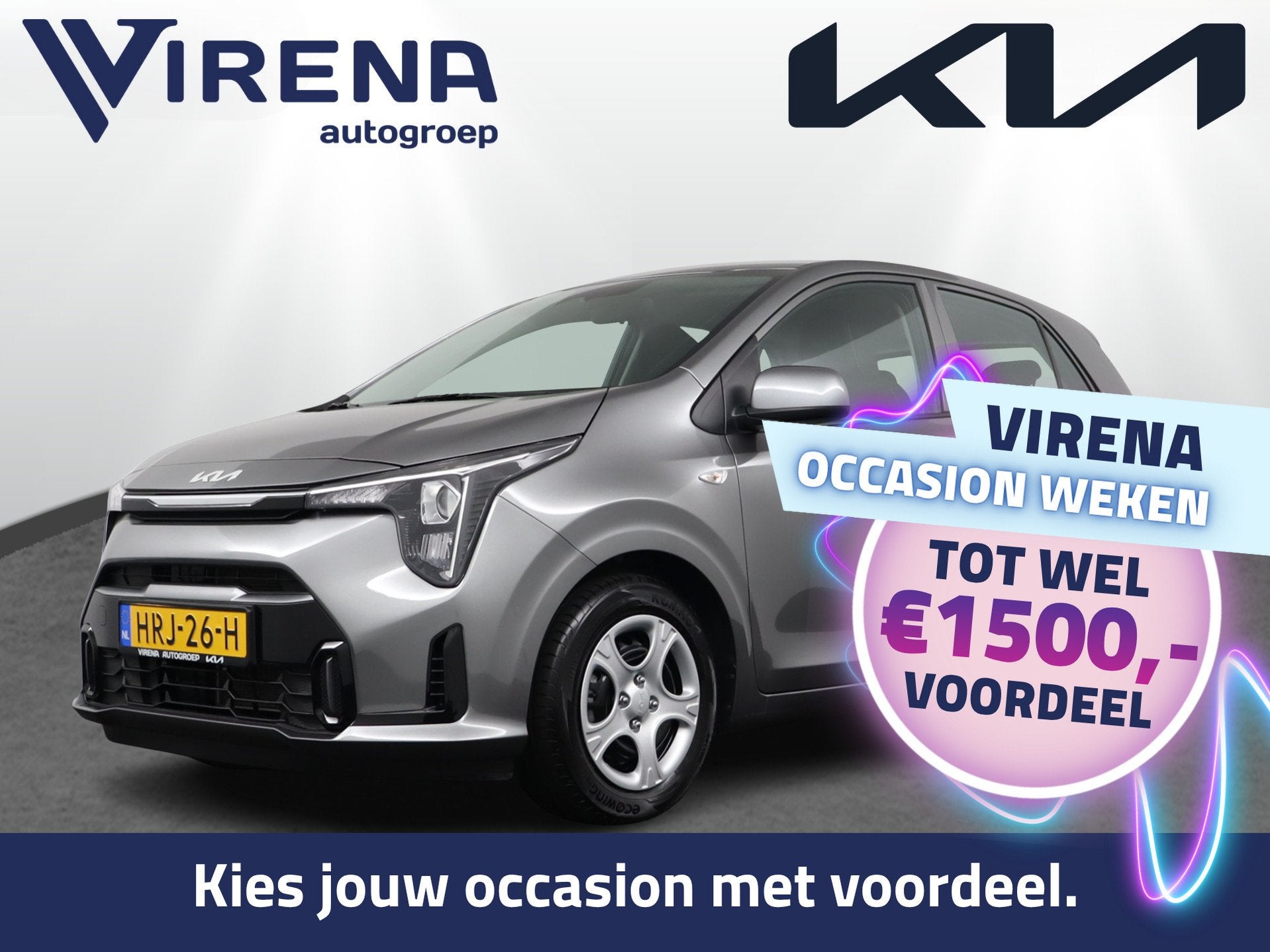 Kia Picanto 1.0 DPI DynamicLine - Achteruitrijcamera - Navig, Voorwielaandrijving, Stof, 4 stoelen, Handgeschakeld