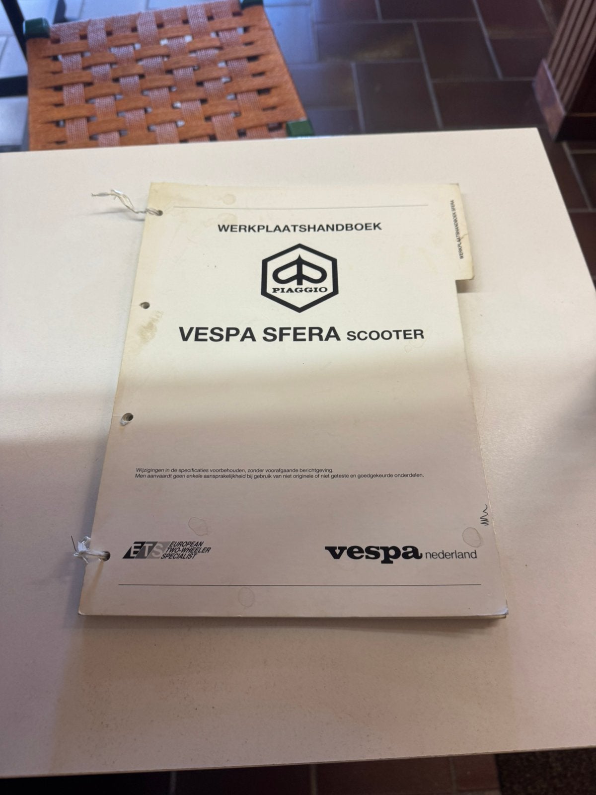 Werkplaatshandboek Vespa sfera scooter (Nr: 2295), Ophalen, Gebruikt, Overige typen, Vespa