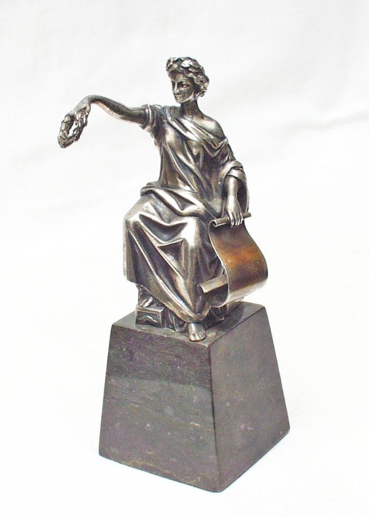 Zilver figuur op troon., Ophalen of Verzenden, Zilver