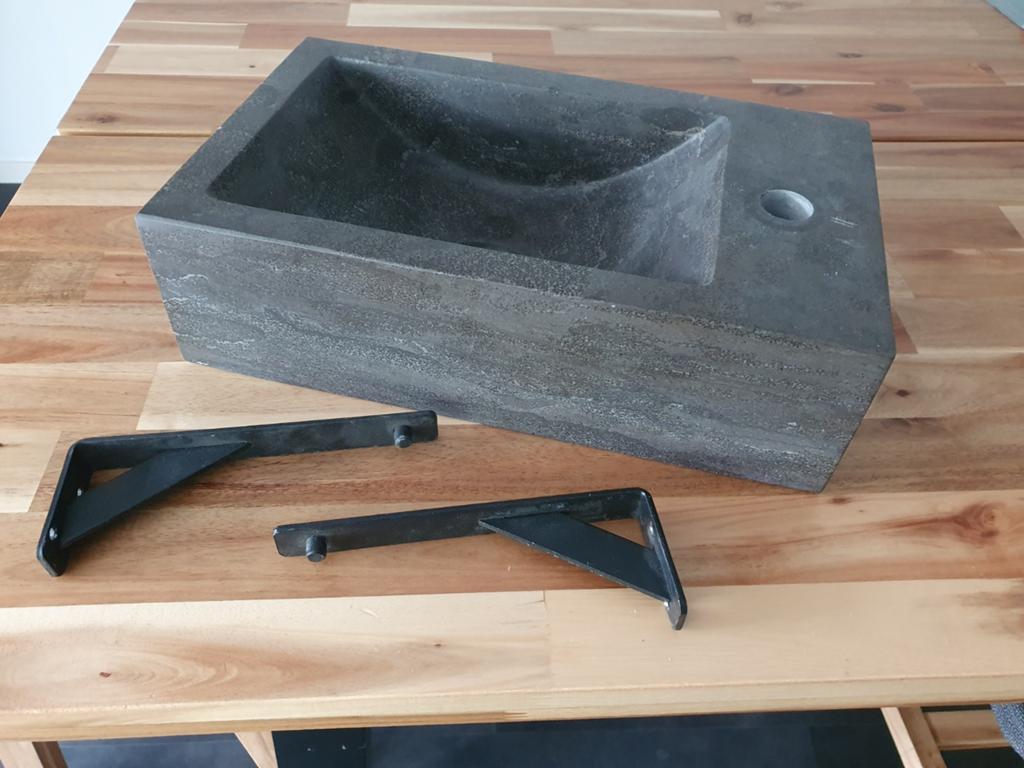 Fontein wastafel natuursteen afmeting 40x23x11,5cm, Ophalen, Nieuw, Wastafel