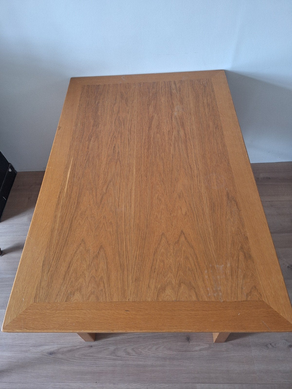 Stevige eikenhouten uitschuifbare tafel, Ophalen of Verzenden, Rechthoekig, Eikenhout, 50 tot 100 cm