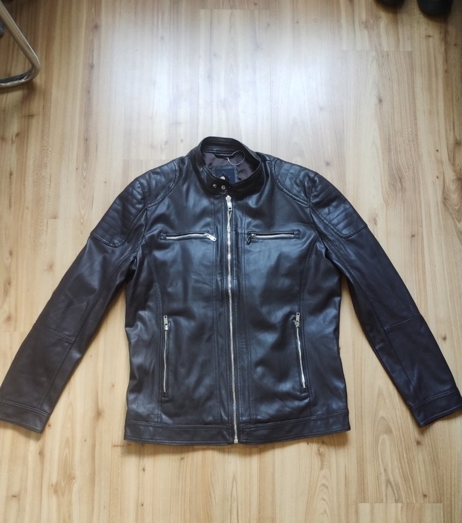 bikerjack jack leder lederen jas bruin NIEUW XL, Ophalen of Verzenden, Nieuw, Maat 56/58 (XL), Bruin