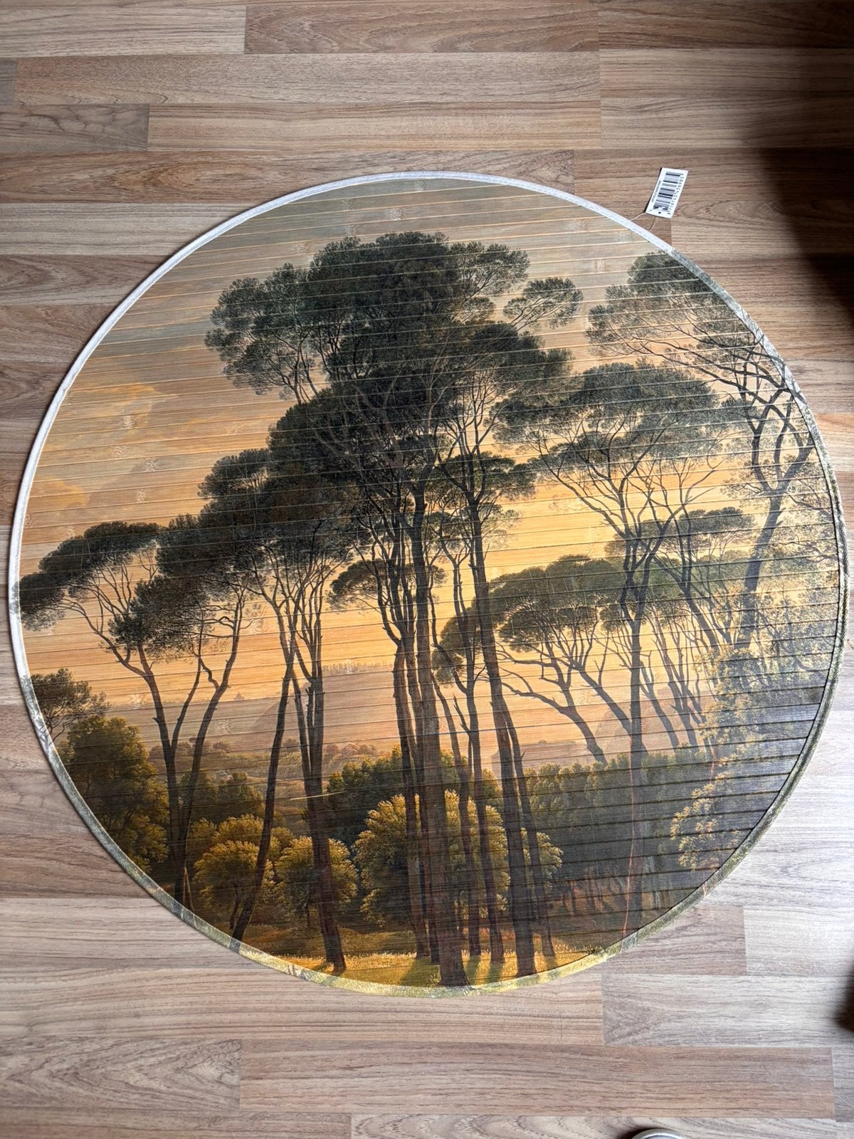 Wandcirkel met boslandschap - Sfeervolle wanddecoratie, Hout, Meerkleurig, Ophalen of Verzenden, Zo goed als nieuw