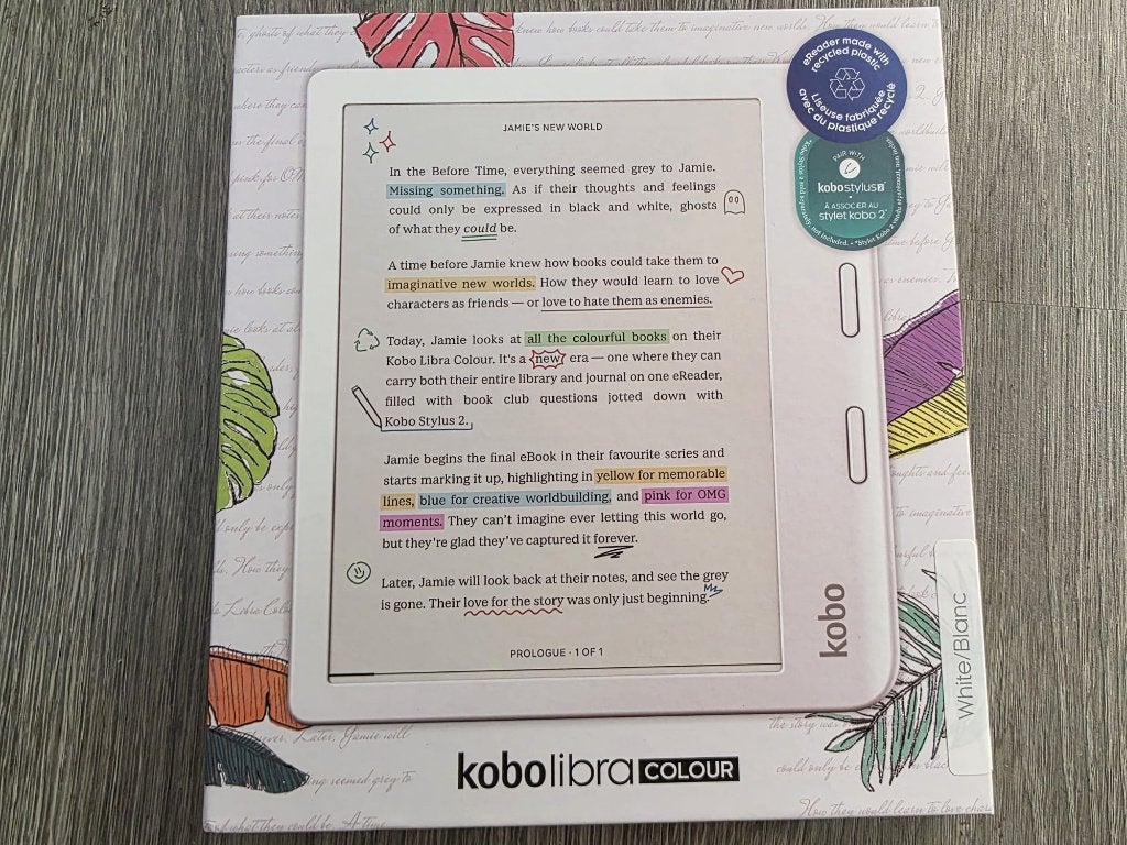 Kobo Libra Colour 32GB Wit z.g.a.n, Kobo libra colour, Ophalen of Verzenden, Zo goed als nieuw, Touchscreen