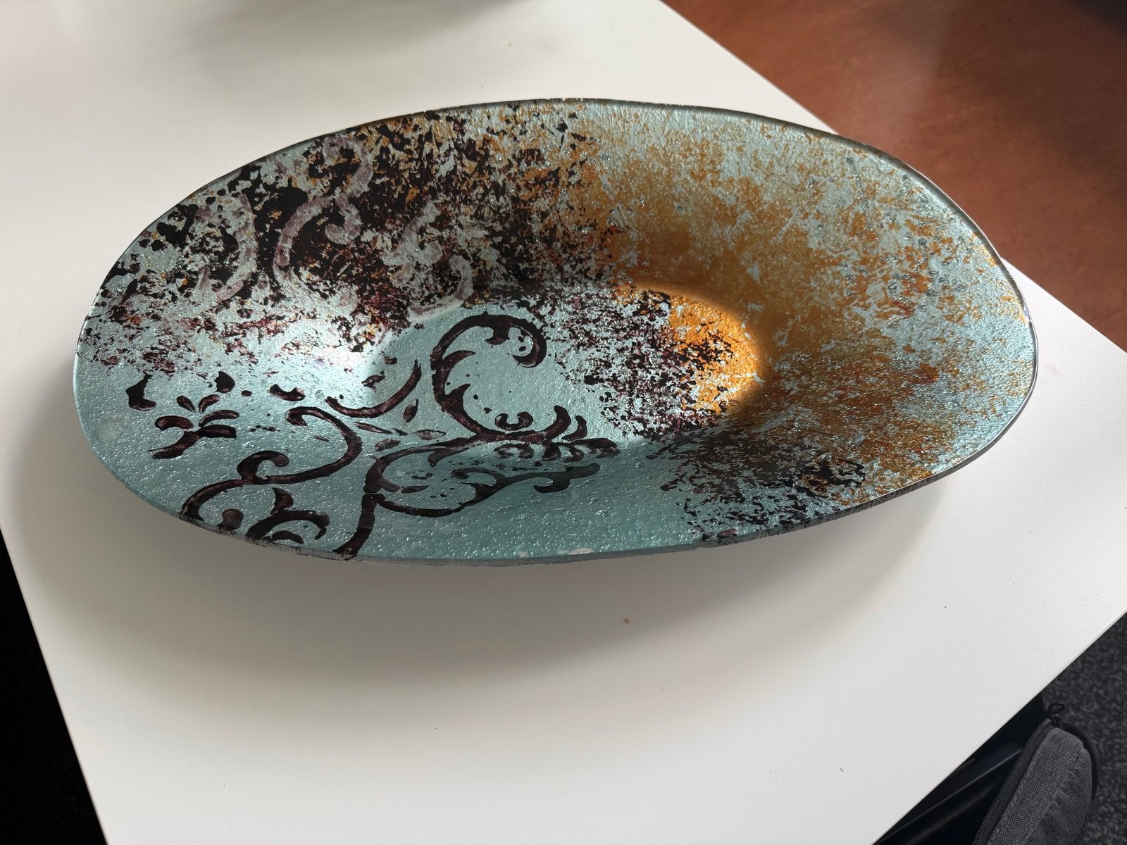 Grote Zuid-Europese decoratieve schaal – jaren 60 stijl, Ophalen of Verzenden