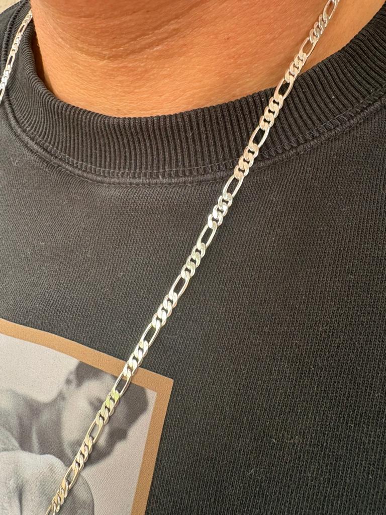 Figaro Ketting 78 cm Lang -  Zilver 925, Ophalen of Verzenden, Gebruikt, Zilver