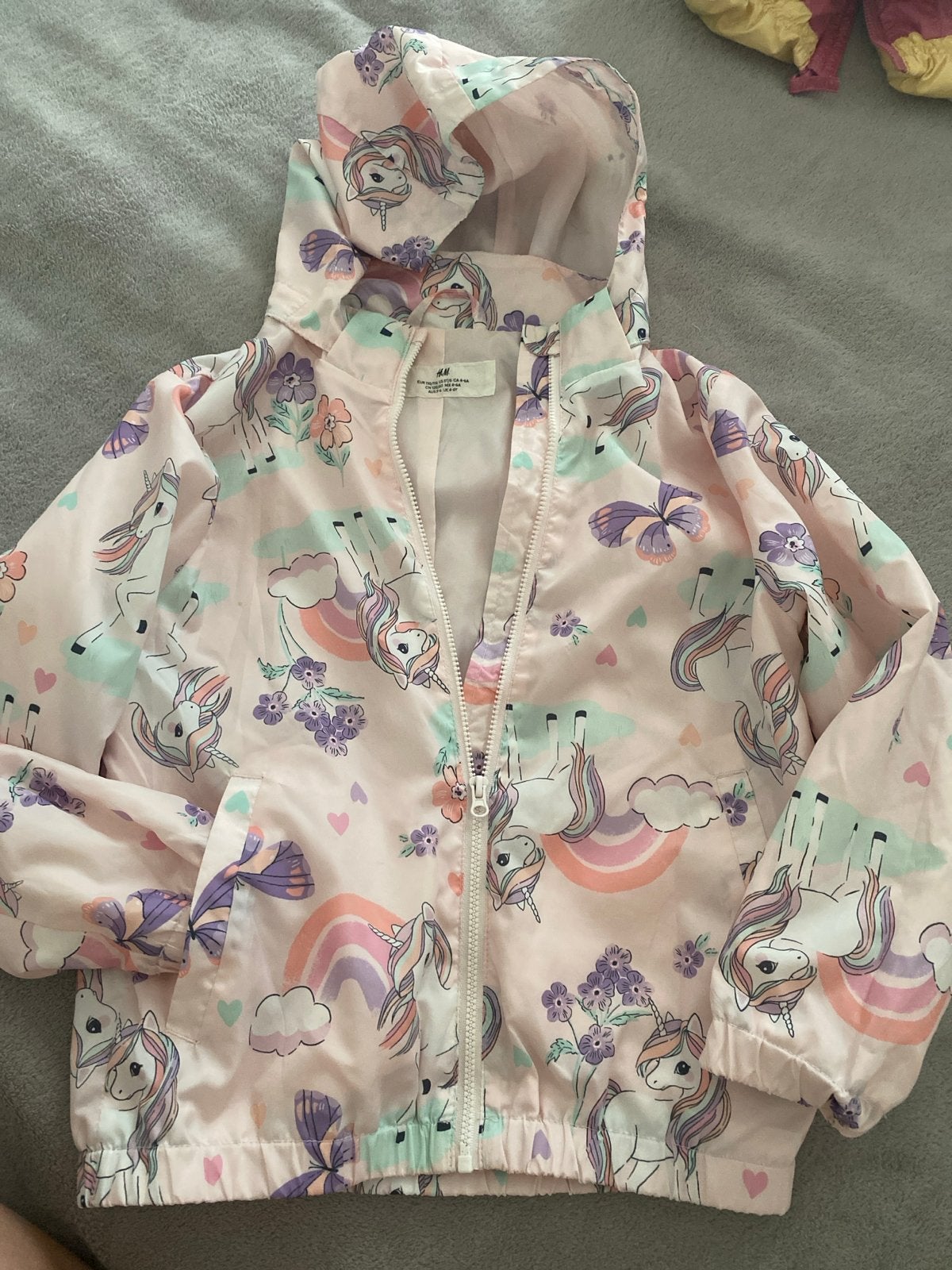 H&M Windjack Meisje Eenhoorn Print - Maat 110/116, Ophalen of Verzenden, Zo goed als nieuw, Meisje