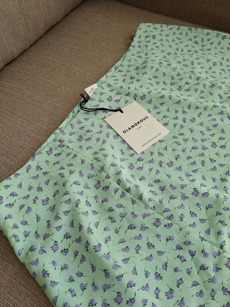 Rok bloemen maat 42/44, Kleding | Dames, Rokken, Nieuw, Maat 42/44 (L), Groen, Knielengte, Ophalen of Verzenden