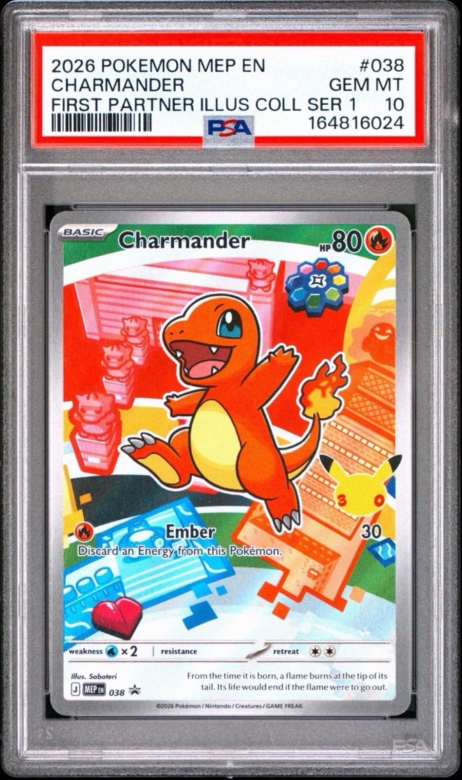 Pokémon Charmander MEP EN #038 PSA 10 GEM MT, Verzenden, Nieuw, Foil