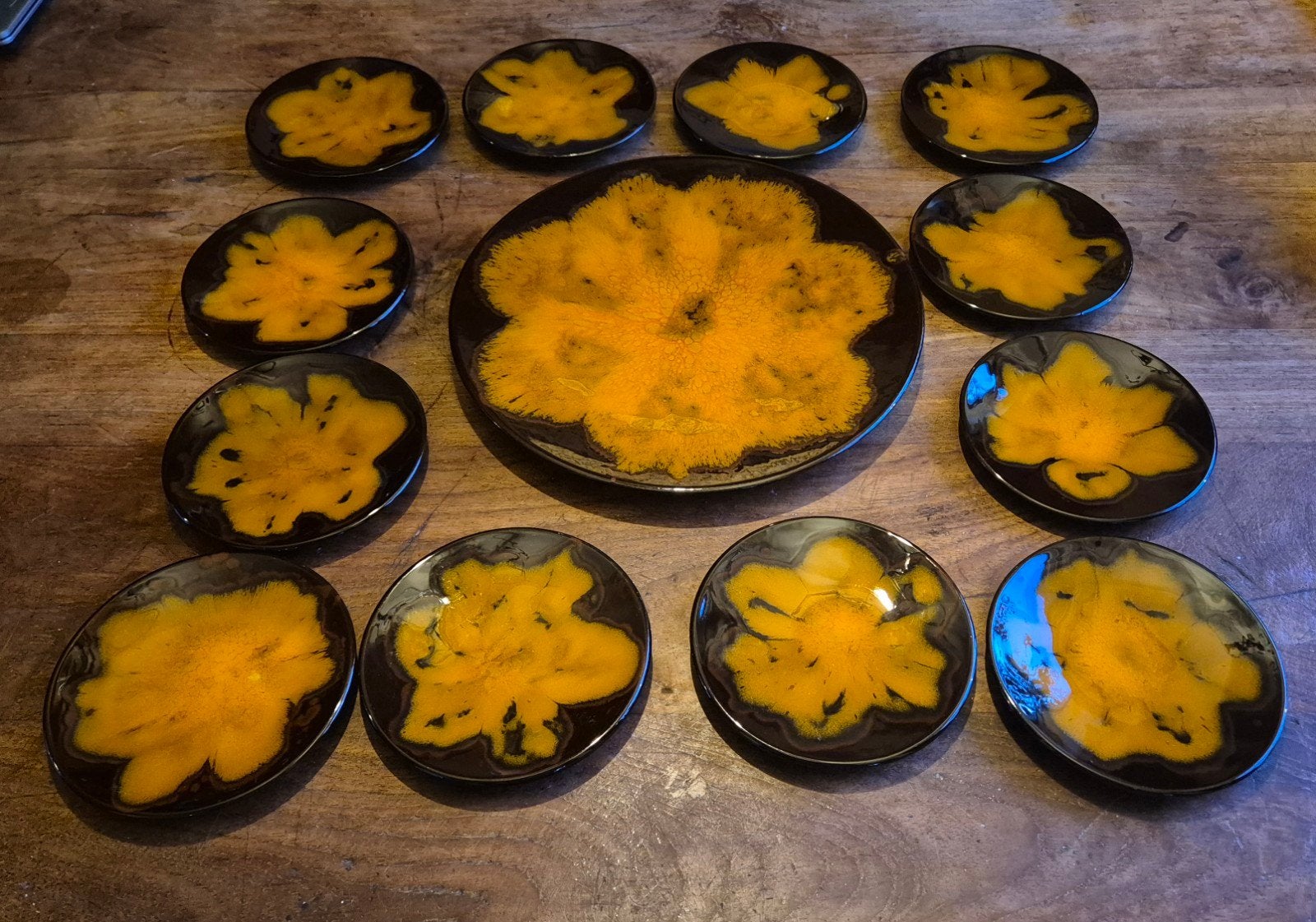 Complete Fat Lava Gebaksset - Vintage Keramiek, Antiek en Kunst, Ophalen of Verzenden