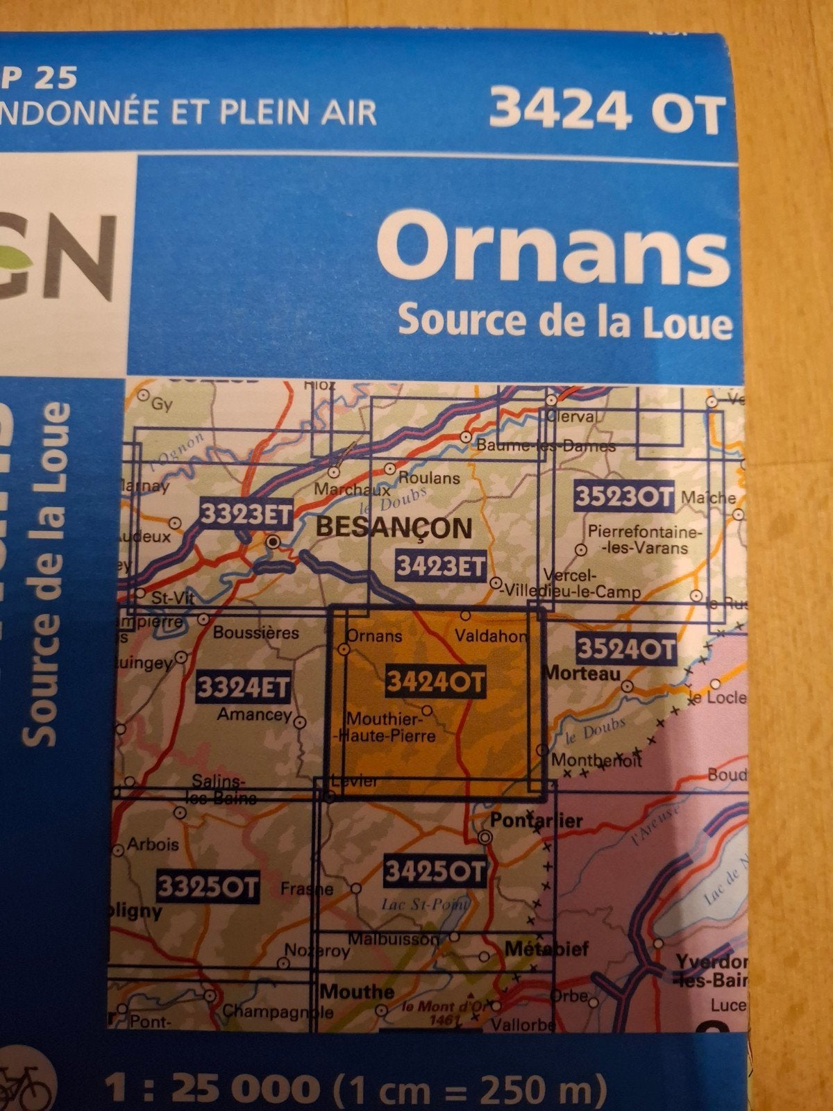 Wandelkaart Ornans en omgeving IGN 3424 OT, Ophalen of Verzenden, Zo goed als nieuw, 2000 tot heden, Landkaart