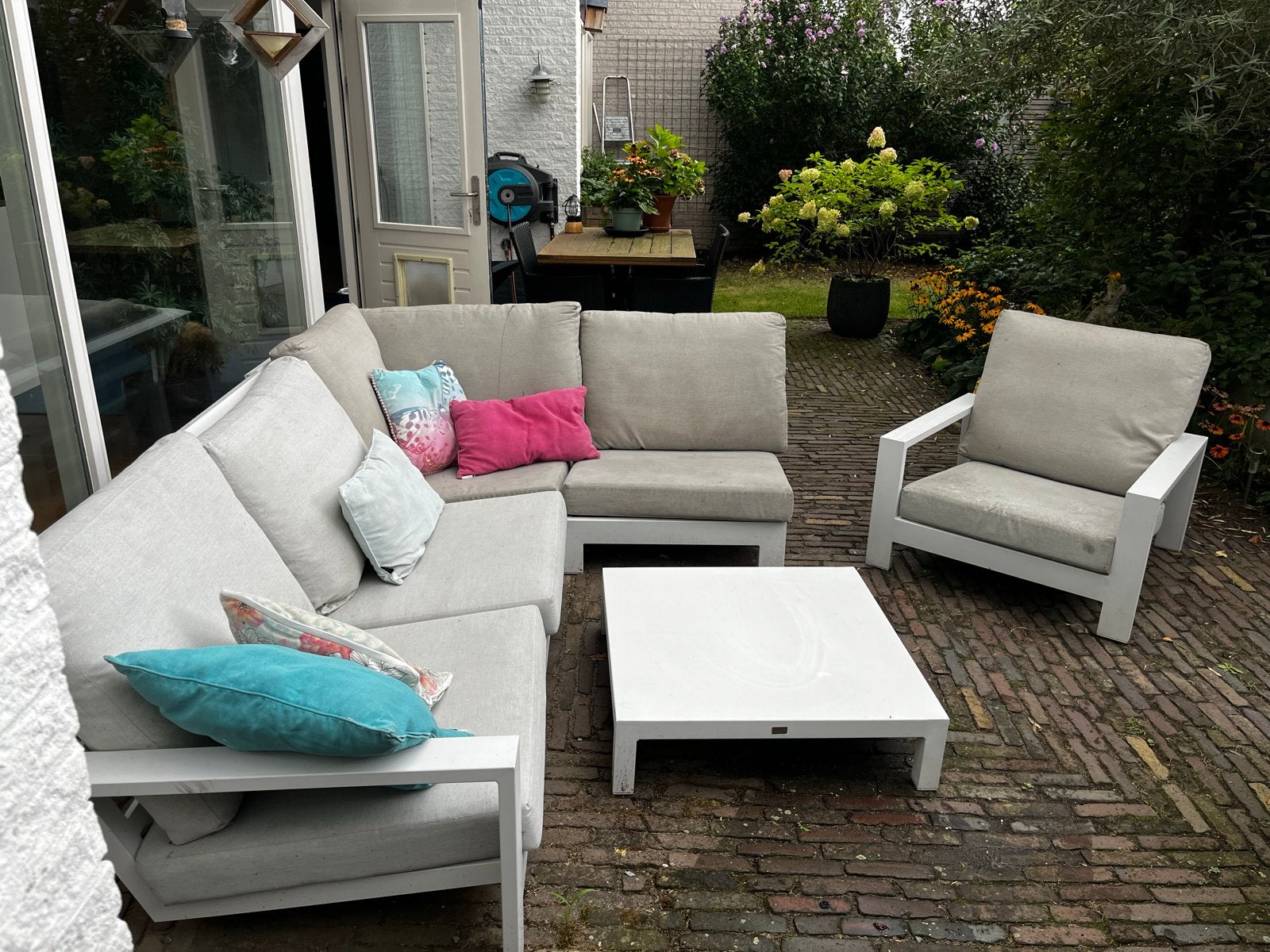 Bellagio loungeset, Ophalen, 5 zitplaatsen, Gebruikt, Aluminium