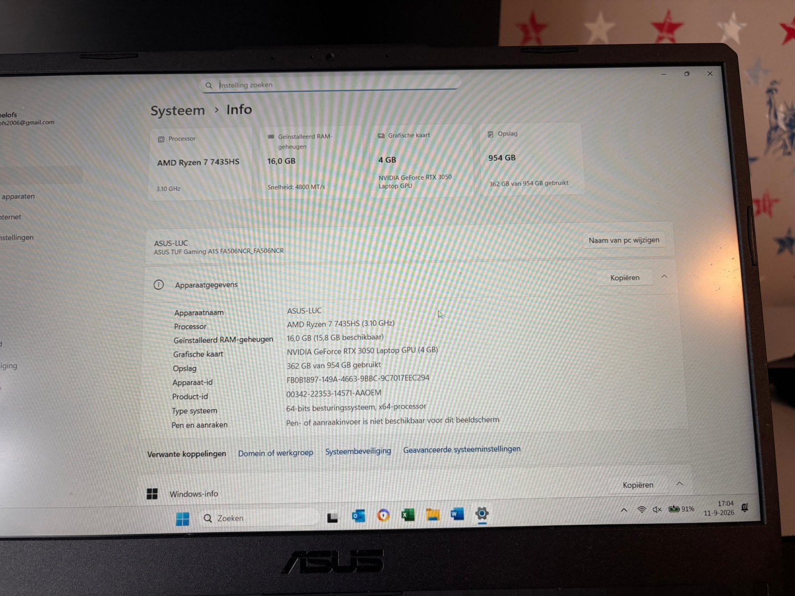 Foto 14 van ASUS TUF Gaming A15 – Ryzen 7 / RTX 3050 / 16GB / 512GB SSD