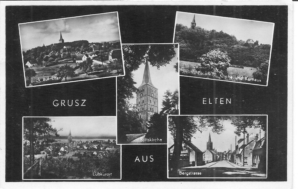 Oude ansichtkaart Groeten uit Elten (Duitsland) 1950, Verzamelen, Ophalen of Verzenden, 1940 tot 1960, Gelopen, Gelderland