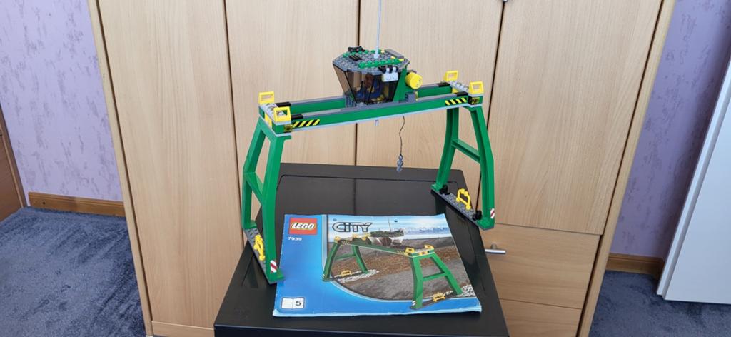 Lego City Overslagkraan/Portaalkraan (7939) incl. boekje, Lego, Compleet, Ophalen of Verzenden, Complete set