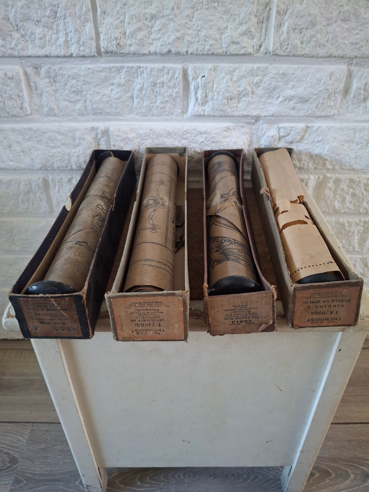7 Antieke Franse Pianolarollen Div Muziekstukken (p.p.s.), Ophalen of Verzenden, Gebruikt