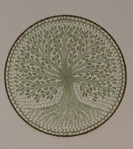 Mandala Levensboom - 65cm Wanddecoratie, Groen, Wandhanger, 65 cm, Textiel