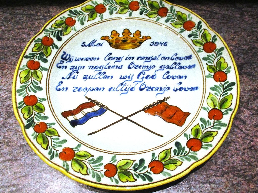 Gedenkbord 5 Mei 1945 - Gouda Holland, Antiek en Kunst, Ophalen of Verzenden