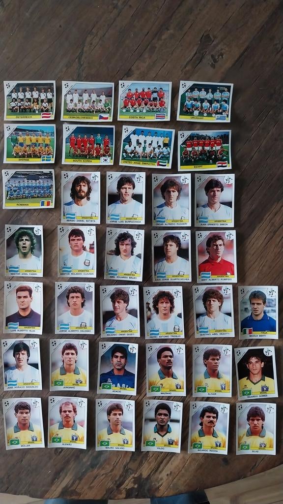 Panini Voetbal Italia'90 wk, Ophalen of Verzenden, Zo goed als nieuw, Meerdere stickers