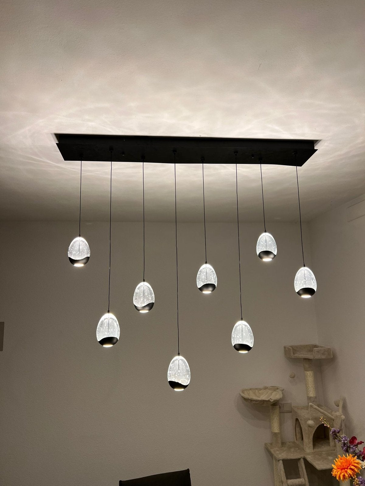 Clear Egg Eetkamerlamp - Zo goed als nieuw, Huis en Inrichting, Lampen | Hanglampen, Ophalen, Zo goed als nieuw, Glas
