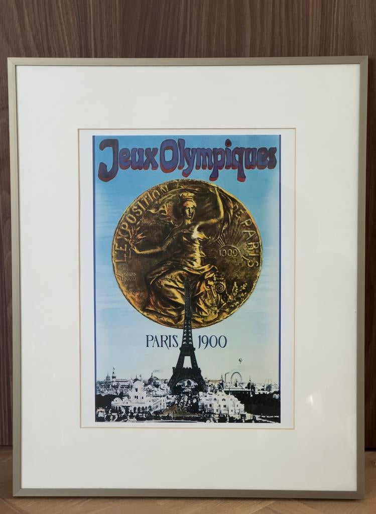 Ingelijste Olympische poster Parijs 1900, 41x51cm, Ophalen of Verzenden