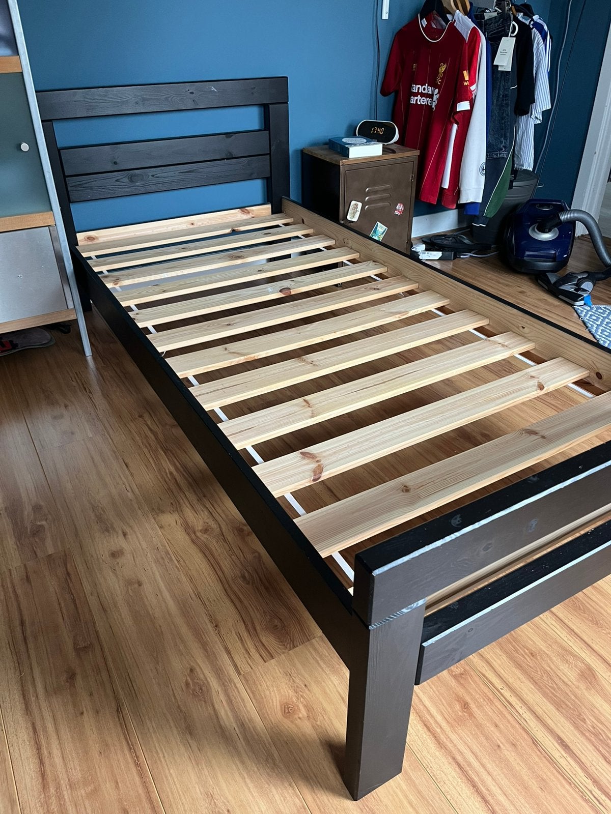 Zwart 1 persoonsbed, Ophalen, 100 cm, Eenpersoons, Zo goed als nieuw