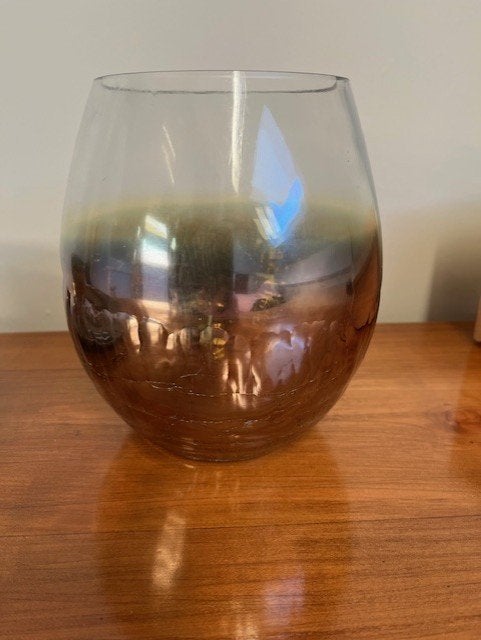 vaas glas rond PTMD, Huis en Inrichting, Ophalen, Zo goed als nieuw, Meerkleurig, Glas