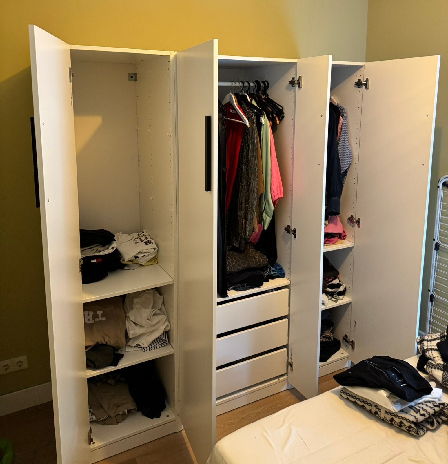 Ikea Pax kledingkast Wit 202cm hoog en 100cm breed, Ophalen, Gebruikt, 200 cm of meer, 150 tot 200 cm