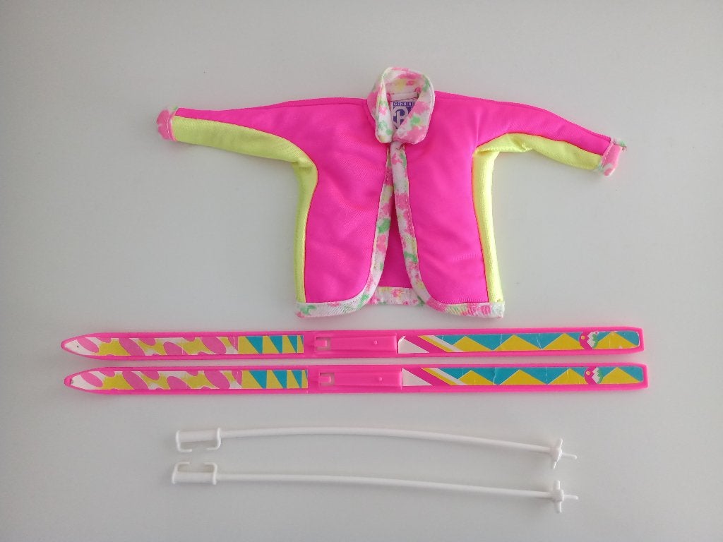 Jas & Accessoires van Barbie Ski Fun Fashions #7591 uit 1991, Ophalen of Verzenden, Gebruikt, Kleertjes