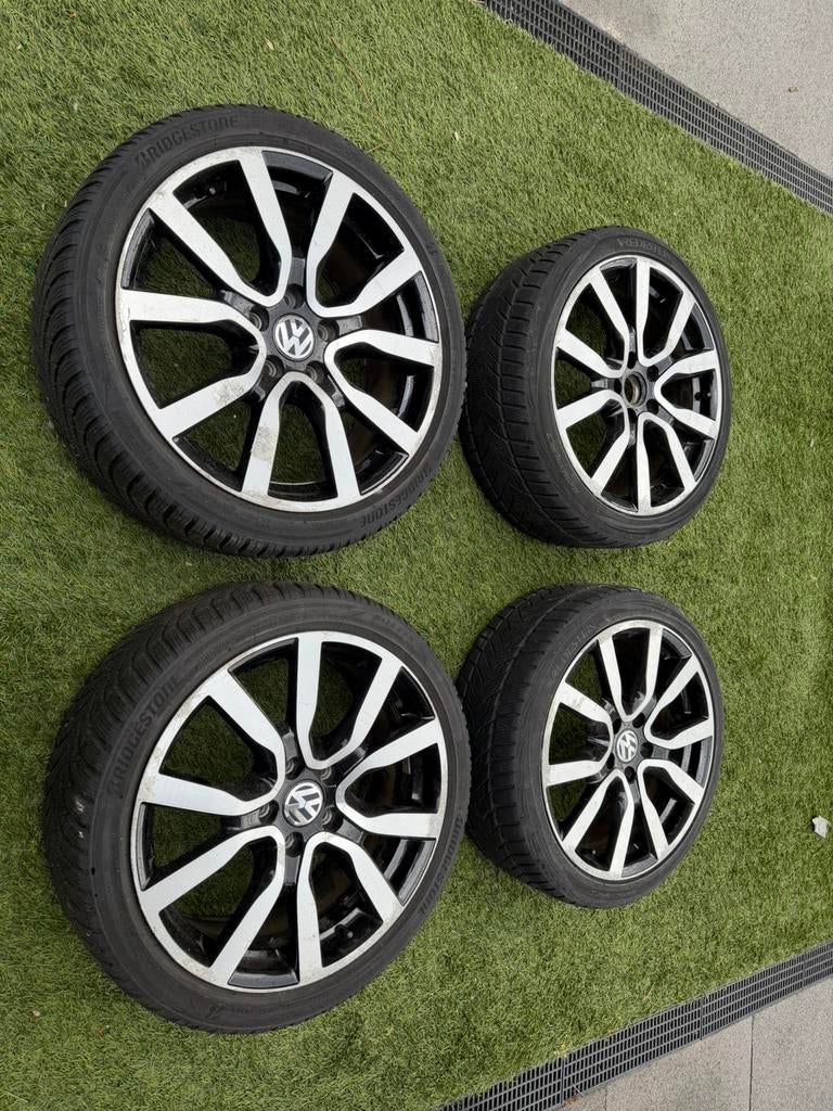 18 originele Golf 7 velgenset type SERRON met winterbanden, Ophalen, Gebruikt