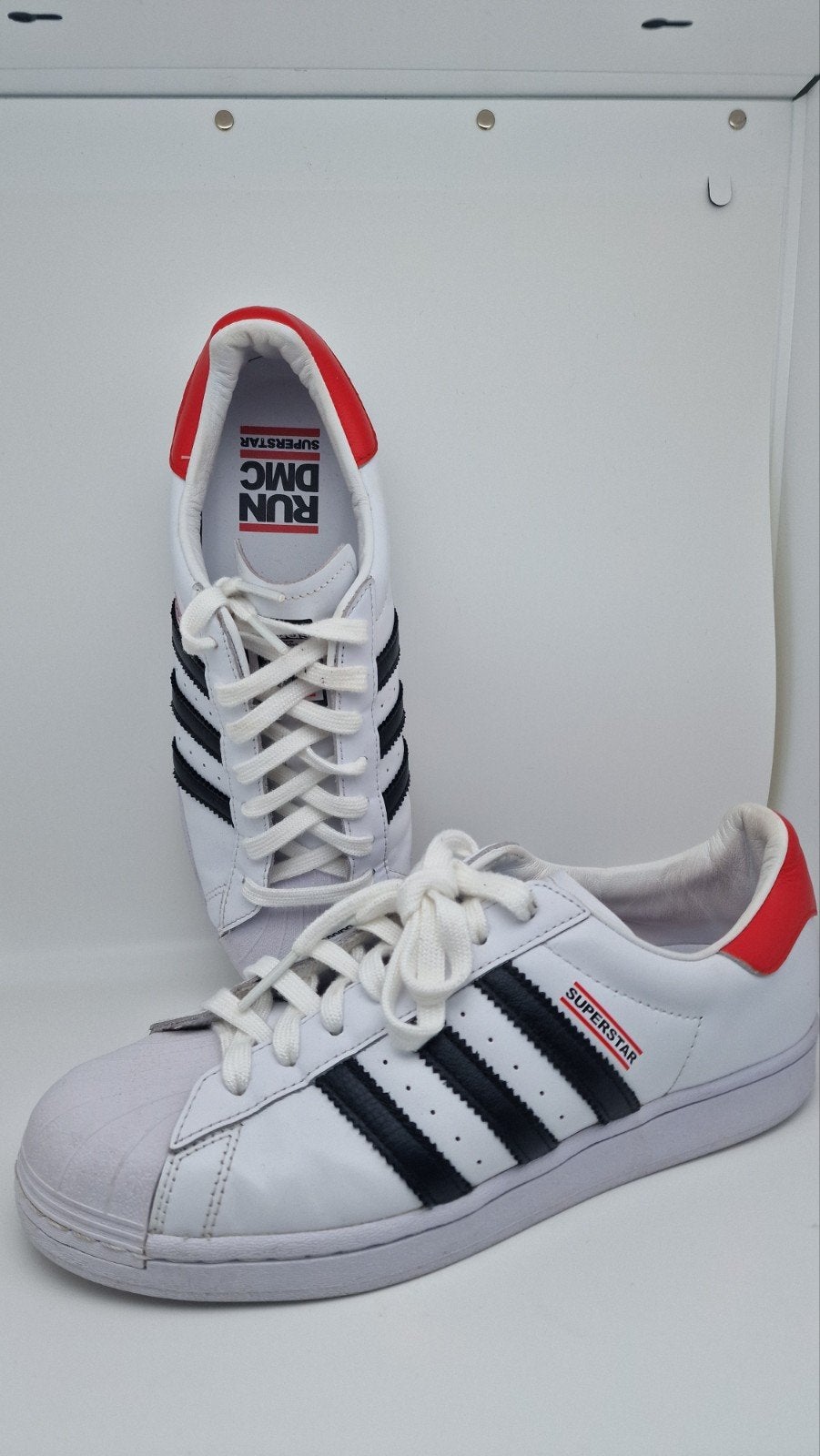 Adidas Superstar Run-DMC sneakers in the classic white, blac, Zwart, Ophalen of Verzenden, Adidas, Gedragen