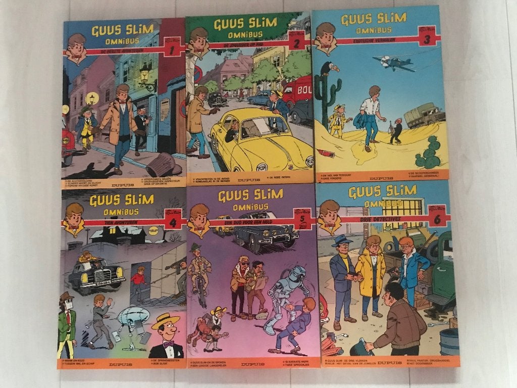 Guus Slim omnibus 1 t/m 6 compleet en in nieuwstaat, Complete serie of reeks, Ophalen of Verzenden, Zo goed als nieuw