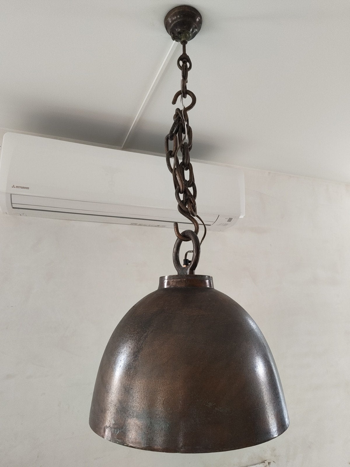 Xxl grote groot Hanglamp PTMD koper lange ketting industriee, Ophalen of Verzenden, Zo goed als nieuw, Metaal