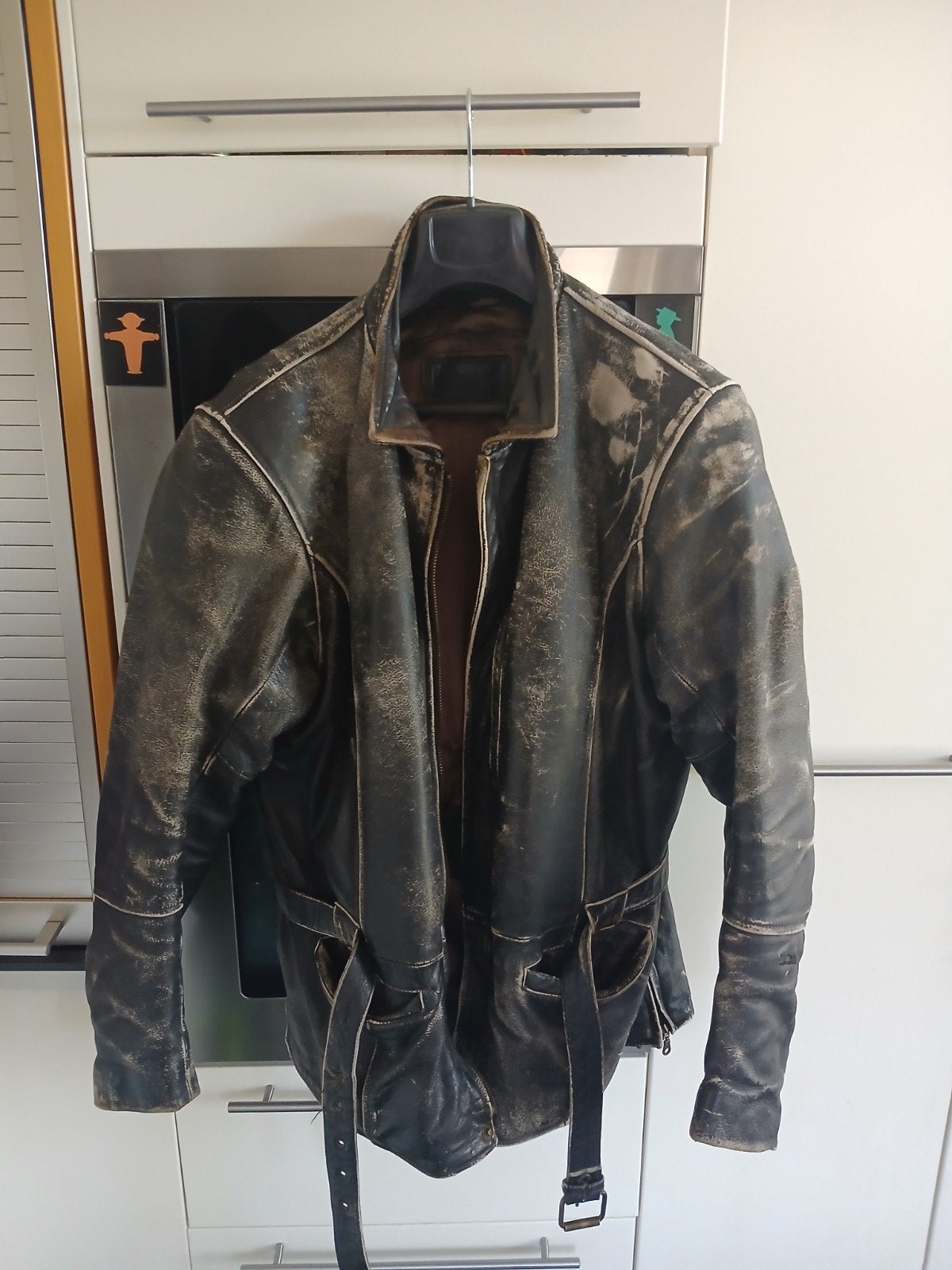 Difi Vintage Leren Motorjas Maat 62 (Zonder Binnenjas), Heren, Difi, Jas | leer, Ophalen of Verzenden