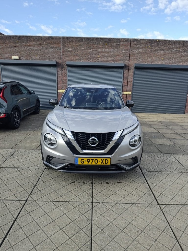 Nissan Juke 1.0 Dig-t 117pk 2019 Grijs, Auto's, Nissan, Voorwielaandrijving, 1250 kg, Zwart, Leder en Stof