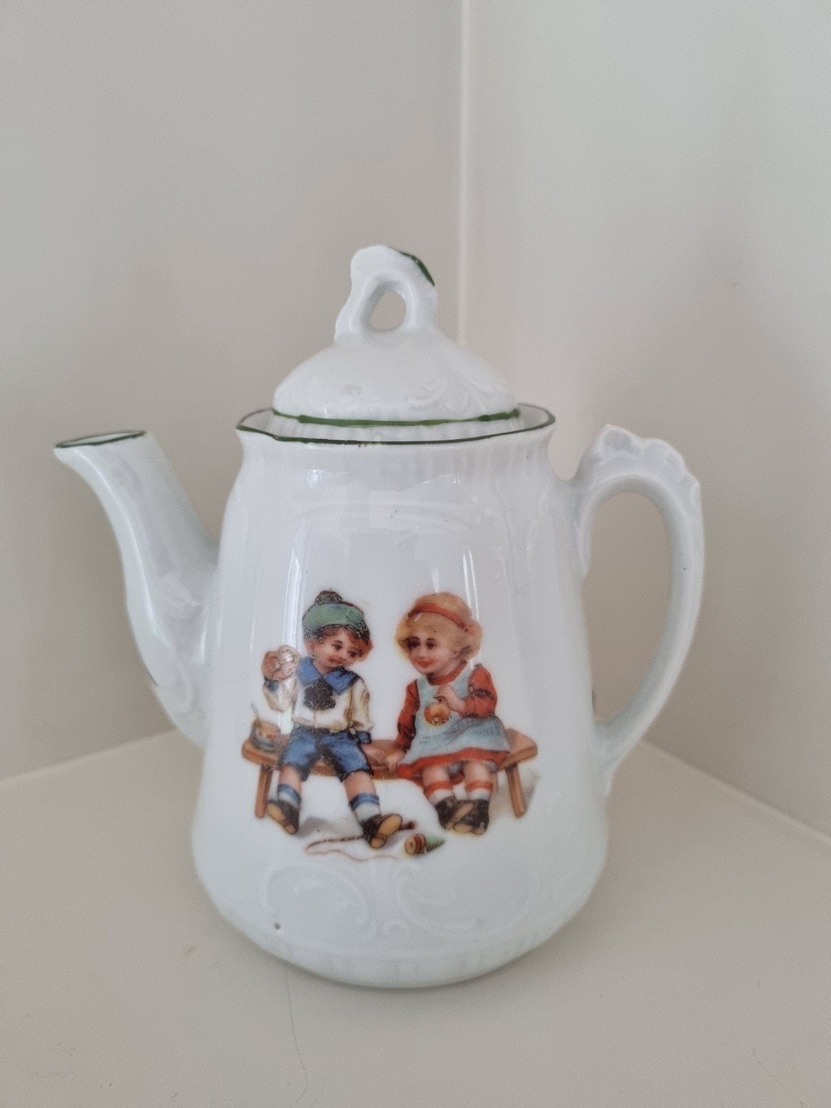 Antiek koffiepotje theepotje kinderservies, Ophalen of Verzenden