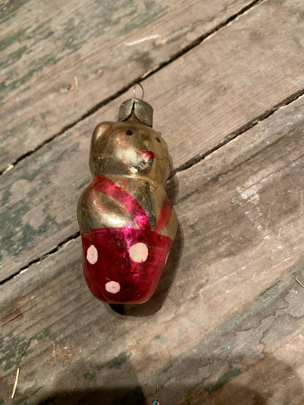 Vintage Kerstornament Beertje - Zeer Oud, Diversen, Gebruikt, T, Ophalen of Verzenden, N